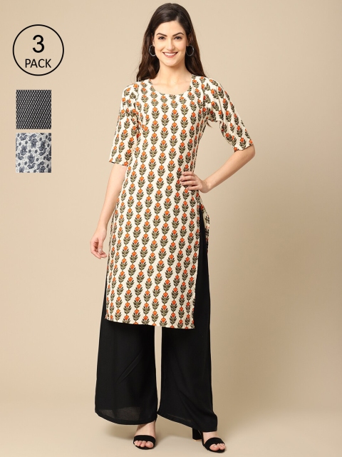 Ethnic basket Women Multicoloured Floral Printed Thread Work Block Print Crepe Kurta, Multi
Ethnic basket Women Multicoloured Floral Printed Thread Work Block Print Crepe Kurta, Multi