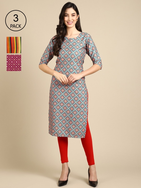 Ethnic basket Women Pack of 3 Blue & Mustard Yellow Ethnic Motifs Printed Crepe Kurta
Ethnic basket Women Pack of 3 Blue & Mustard Yellow Ethnic Motifs Printed Crepe Kurta