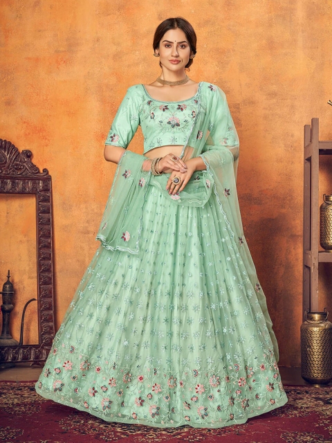 ODETTE Green & Pink Embroidered Semi-Stitched Lehenga & Unstitched Blouse With Dupatta
ODETTE Green & Pink Embroidered Semi-Stitched Lehenga & Unstitched Blouse With Dupatta