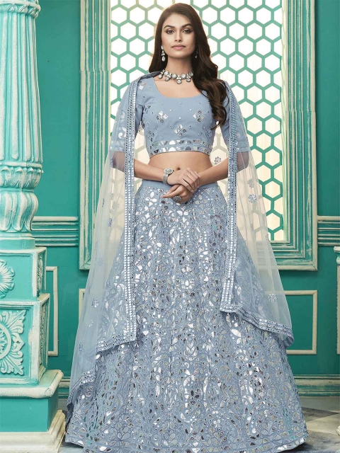 ODETTE Women Embellished Semi-Stitched Lehenga & Unstitched Blouse With Dupatta, Blue
ODETTE Women Embellished Semi-Stitched Lehenga & Unstitched Blouse With Dupatta, Blue