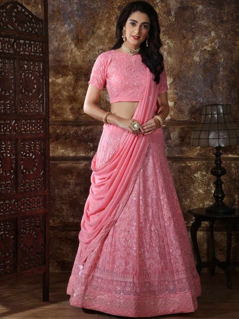 ODETTE Pink Embroidered Sequinned Semi-Stitched Lehenga & Unstitched Blouse With Dupatta
ODETTE Pink Embroidered Sequinned Semi-Stitched Lehenga & Unstitched Blouse With Dupatta