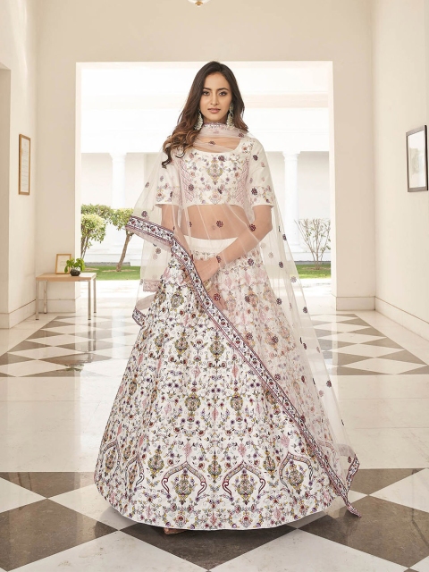 ODETTE White & Pink Embroidered Sequinned Semi-Stitched Lehenga & Unstitched Blouse With Dupatta
ODETTE White & Pink Embroidered Sequinned Semi-Stitched Lehenga & Unstitched Blouse With Dupatta