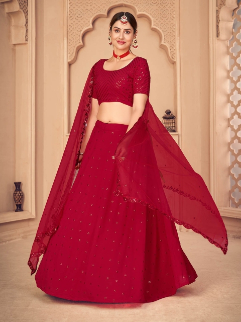 ODETTE Red Embellished Sequinned Semi-Stitched Lehenga & Unstitched Blouse With Dupatta
ODETTE Red Embellished Sequinned Semi-Stitched Lehenga & Unstitched Blouse With Dupatta
