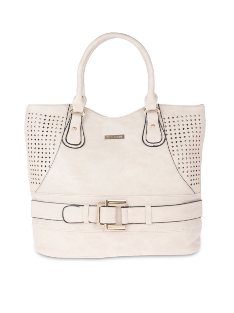 FUR JADEN White Solid Shoulder Bag