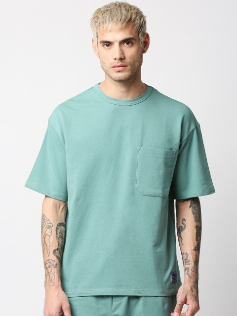Blamblack Men Green Solid Co-Ords