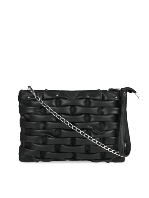 Rocia Structured Sling Bag with Quilted, Black