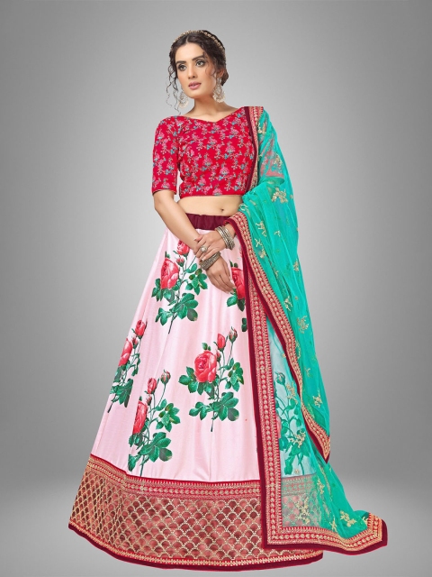 Sarvayog Fashion Pink & Green Embroidered Semi-Stitched Lehenga & Unstitched Blouse With Dupatta
Sarvayog Fashion Pink & Green Embroidered Semi-Stitched Lehenga & Unstitched Blouse With Dupatta