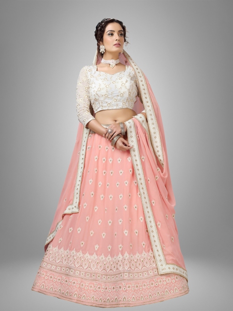 Sarvayog Fashion Peach Embroidered Semi-Stitched Lehenga & Unstitched Blouse With Dupatta
Sarvayog Fashion Peach Embroidered Semi-Stitched Lehenga & Unstitched Blouse With Dupatta