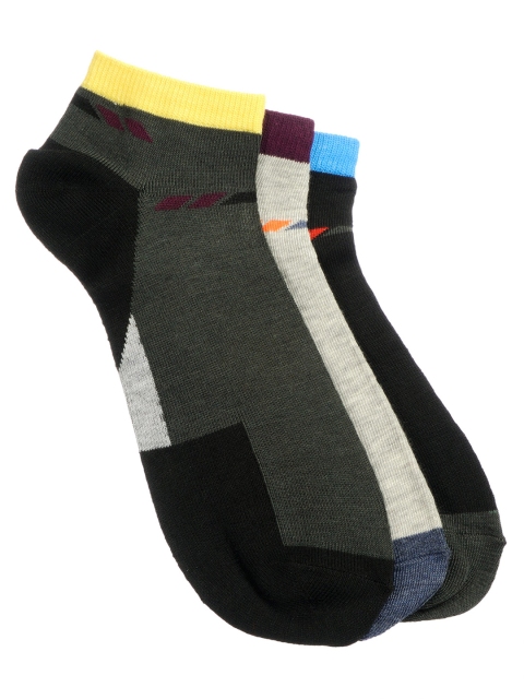 Alvaro Castagnino Men Set of 3 Patterned Ankle-Length Socks, Grey