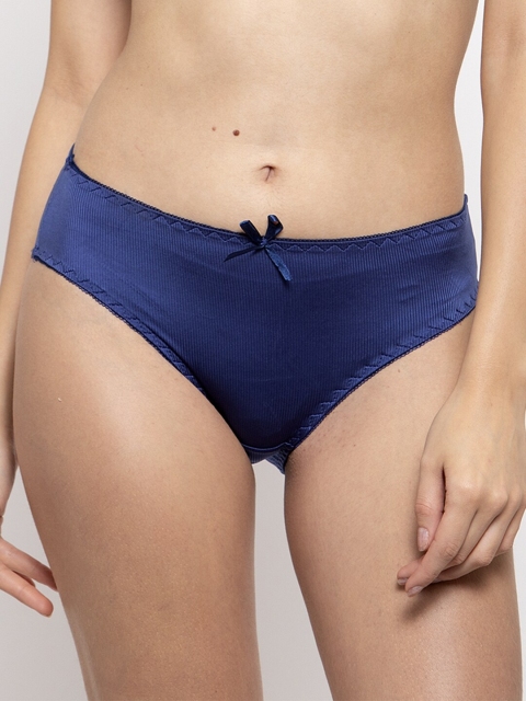 PrettyCat Women Blue Solid Bikini Briefs PC-PA-4001-BLU-M