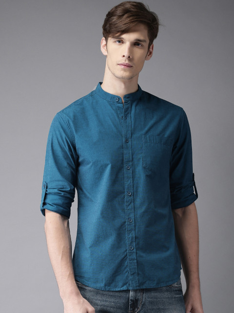 HERE&NOW Men Teal Blue Regular Fit Solid Casual Shirt
HERE&NOW Men Teal Blue Regular Fit Solid Casual Shirt