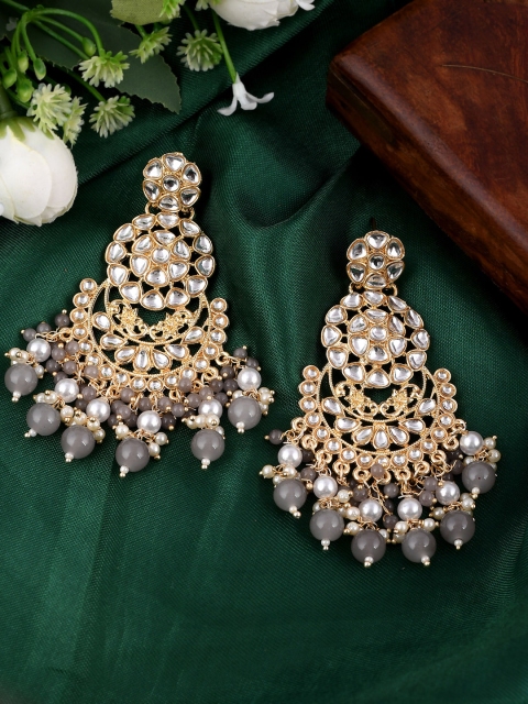 AQUASTREET Gold Plated Geometric Chandbalis Earrings