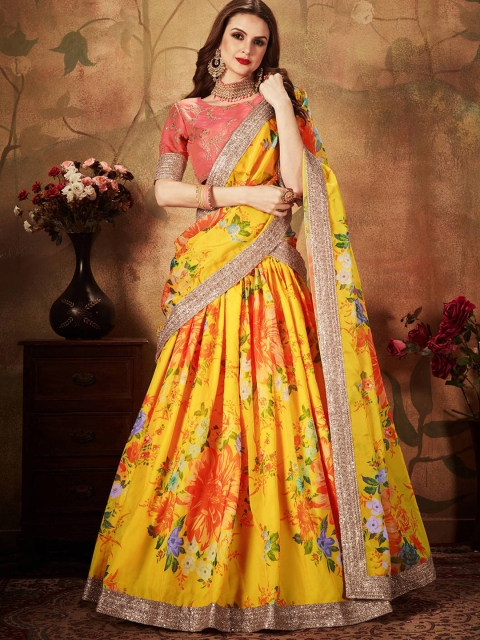 FABPIXEL Yellow & Orange Embroidered Sequinned Semi-Stitched Lehenga & Unstitched Blouse With Dupatta
FABPIXEL Yellow & Orange Embroidered Sequinned Semi-Stitched Lehenga & Unstitched Blouse With Dupatta