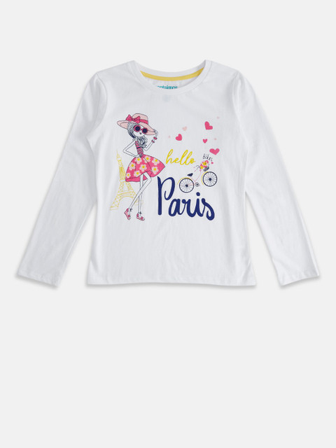 Pantaloons Junior Girls White Typography Printed T-shirt 
Pantaloons Junior Girls White Typography Printed T-shirt