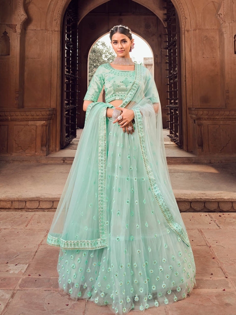 ODETTE Women Embroidered Semi-Stitched Lehenga & Unstitched Blouse With Dupatta, Blue
ODETTE Women Embroidered Semi-Stitched Lehenga & Unstitched Blouse With Dupatta, Blue