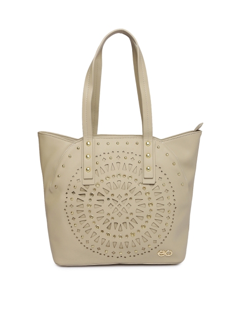 E2O Beige Solid Shoulder Bag