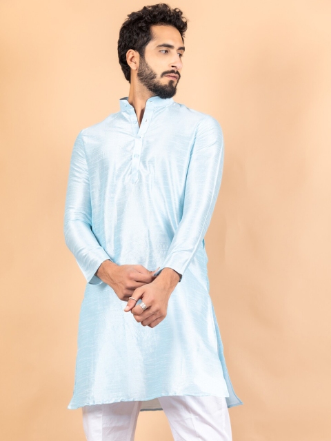Tistabene Men Blue Solid Kurta