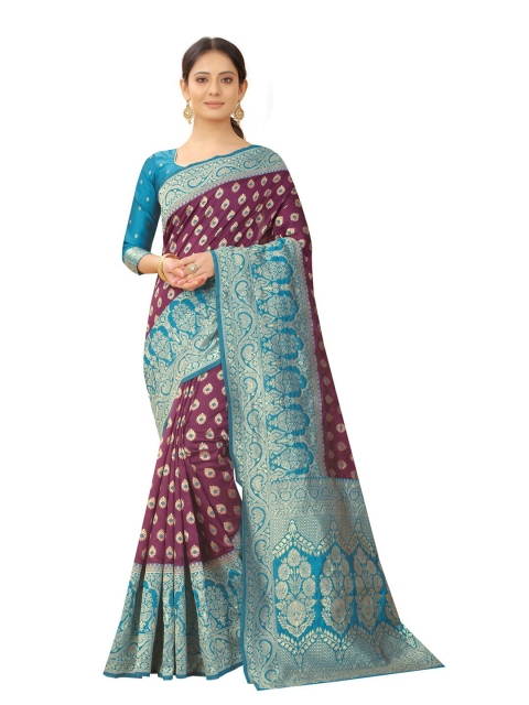 MOKSHA DESIGNS Burgundy & Turquoise Blue Woven Design Zari Pure Silk Kanjeevaram Saree
MOKSHA DESIGNS Burgundy & Turquoise Blue Woven Design Zari Pure Silk Kanjeevaram Saree