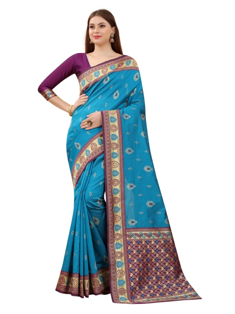 MOKSHA DESIGNS Turquoise Blue & Burgundy Ethnic Motifs Zari Pure Silk Kanjeevaram Saree
MOKSHA DESIGNS Turquoise Blue & Burgundy Ethnic Motifs Zari Pure Silk Kanjeevaram Saree