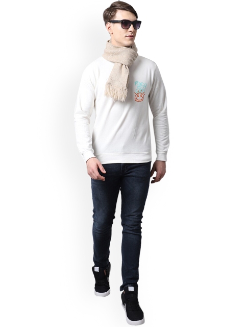 ELLIS Men Cream Self Design Knitted Muffler