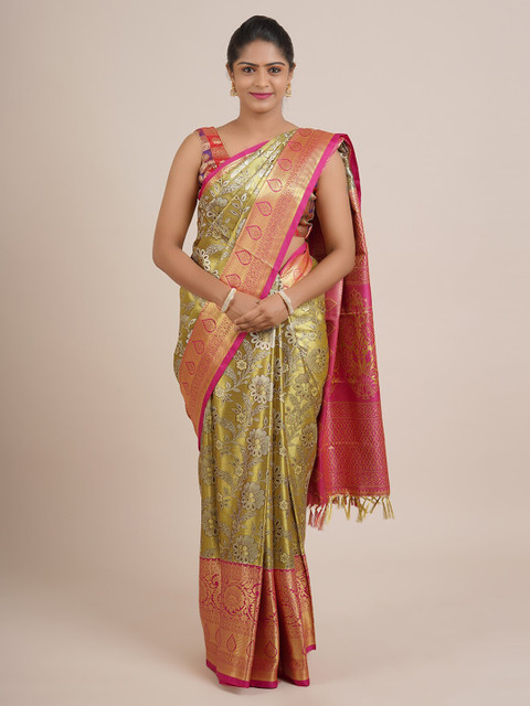 Pothys Green & Pink Woven Design Pure Silk Saree
Pothys Green & Pink Woven Design Pure Silk Saree