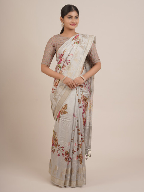Pothys Grey & Pink Floral Zari Pure Silk Saree
Pothys Grey & Pink Floral Zari Pure Silk Saree