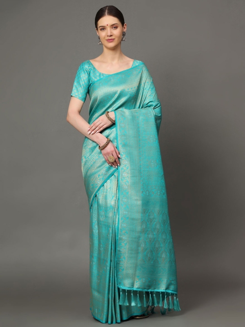 Ekta Textiles Turquoise Blue & Gold-Toned Ethnic Motifs Zari Pure Silk Banarasi Saree
Ekta Textiles Turquoise Blue & Gold-Toned Ethnic Motifs Zari Pure Silk Banarasi Saree
