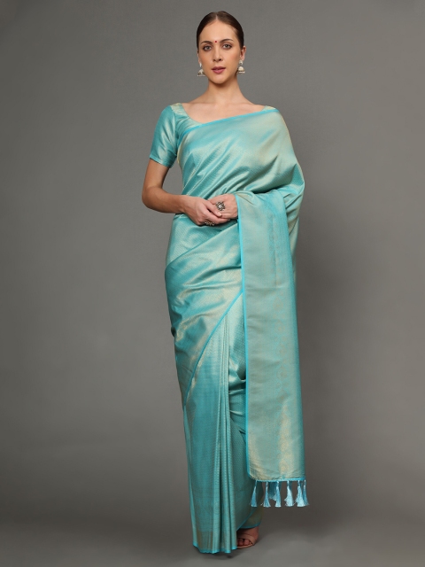 Ekta Textiles Sea Green & Gold-Toned Woven Design Zari Pure Silk Banarasi Saree
Ekta Textiles Sea Green & Gold-Toned Woven Design Zari Pure Silk Banarasi Saree