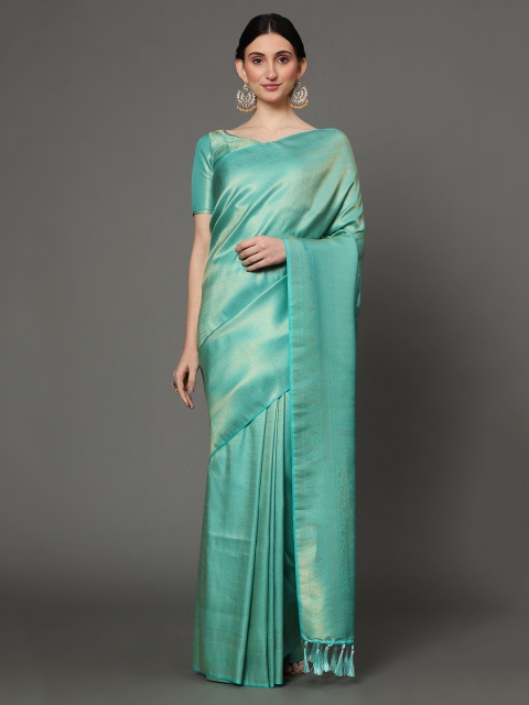 Ekta Textiles Turquoise Blue & Gold-Toned Woven Design Zari Pure Silk Banarasi Saree
Ekta Textiles Turquoise Blue & Gold-Toned Woven Design Zari Pure Silk Banarasi Saree