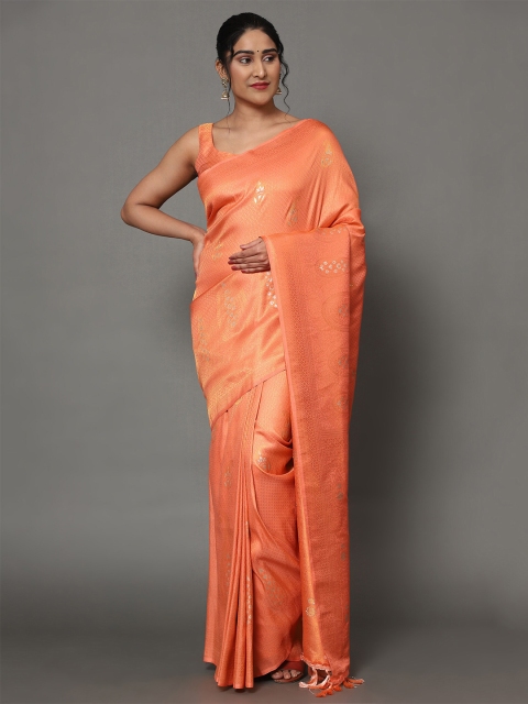 Ekta Textiles Peach-Coloured & Gold-Toned Ethnic Motifs Zari Pure Silk Banarasi Saree
Ekta Textiles Peach-Coloured & Gold-Toned Ethnic Motifs Zari Pure Silk Banarasi Saree