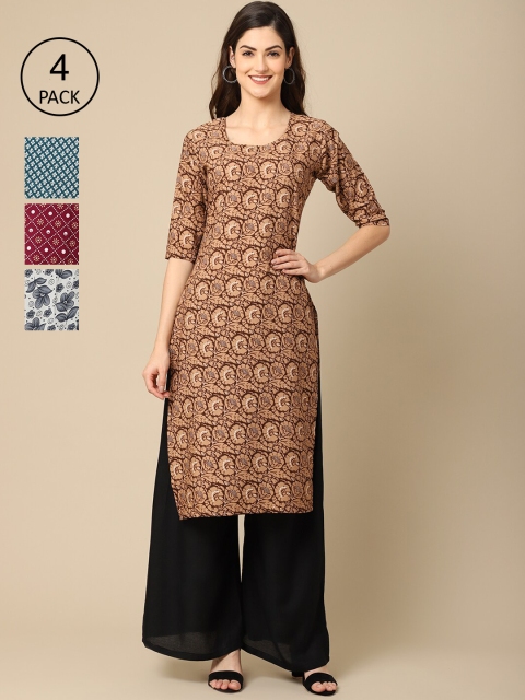 Ethnic basket Women Pack of 4 Blue & Brown Ethnic Motifs Printed Block Print Crepe Kurta
Ethnic basket Women Pack of 4 Blue & Brown Ethnic Motifs Printed Block Print Crepe Kurta