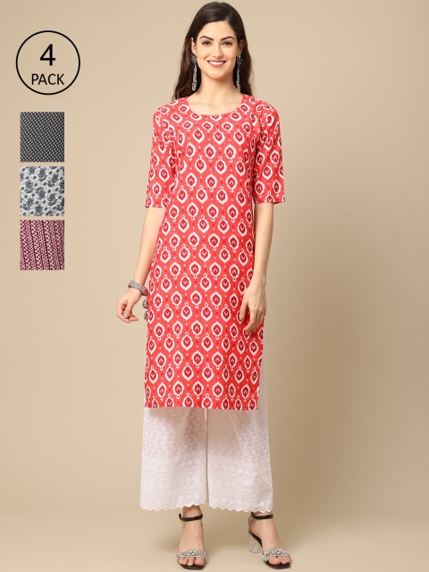 Ethnic basket Women Set Of 4 Peach-Coloured & Grey Ethnic Motifs Printed Crepe Kurta
Ethnic basket Women Set Of 4 Peach-Coloured & Grey Ethnic Motifs Printed Crepe Kurta