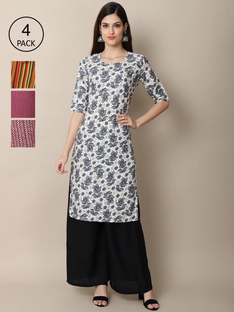 Ethnic basket Women Multicoloured Printed Thread Work Block Print Crepe Kurta, Multi
Ethnic basket Women Multicoloured Printed Thread Work Block Print Crepe Kurta, Multi