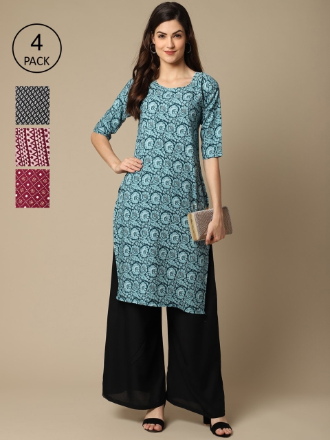Ethnic basket Women Maroon & Black Pack Of 4 Geometric Printed Block Print Crepe Kurta
Ethnic basket Women Maroon & Black Pack Of 4 Geometric Printed Block Print Crepe Kurta