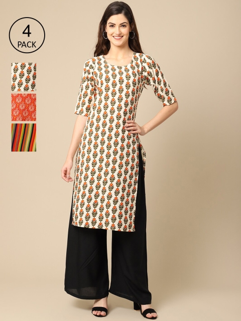 Ethnic basket Women Pack Of 4 Multicoloured Ethnic Motifs Printed Crepe Kurta, Multi
Ethnic basket Women Pack Of 4 Multicoloured Ethnic Motifs Printed Crepe Kurta, Multi