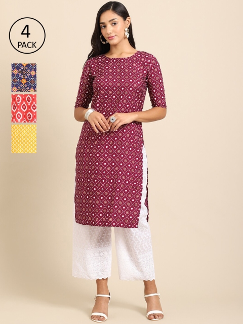 Ethnic basket Women Multicoloured Geometric Printed Keyhole Neck Block Print Crepe Kurta, Multi
Ethnic basket Women Multicoloured Geometric Printed Keyhole Neck Block Print Crepe Kurta, Multi