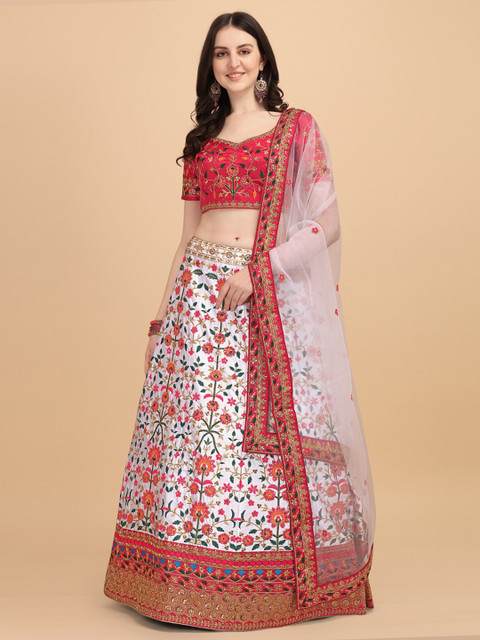 Fab Viva Off White & Embellished Thread Work Semi-Stitched Lehenga & Unstitched Blouse With Dupatta
Fab Viva Off White & Embellished Thread Work Semi-Stitched Lehenga & Unstitched Blouse With Dupatta