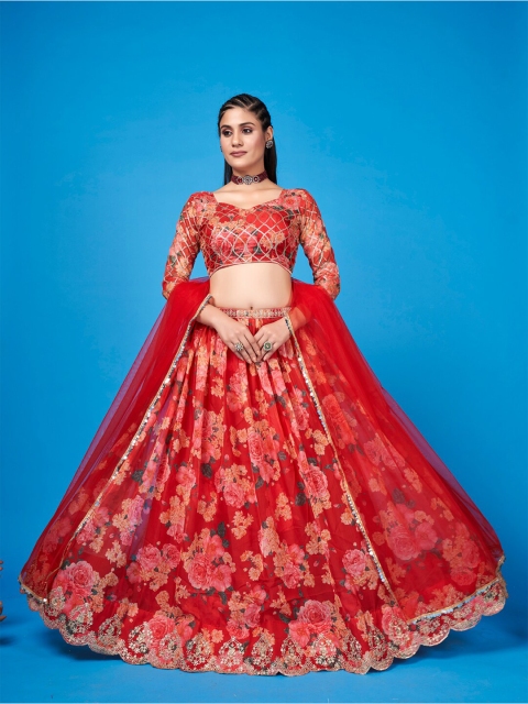 SHOPGARB Red & Gold-Toned Embellished Semi-Stitched Lehenga & Unstitched Blouse With Dupatta
SHOPGARB Red & Gold-Toned Embellished Semi-Stitched Lehenga & Unstitched Blouse With Dupatta