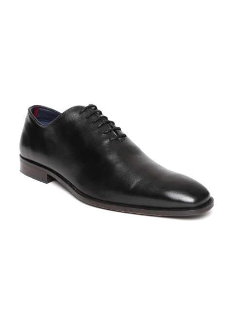 Bata Men Black Genuine Leather Oxfords