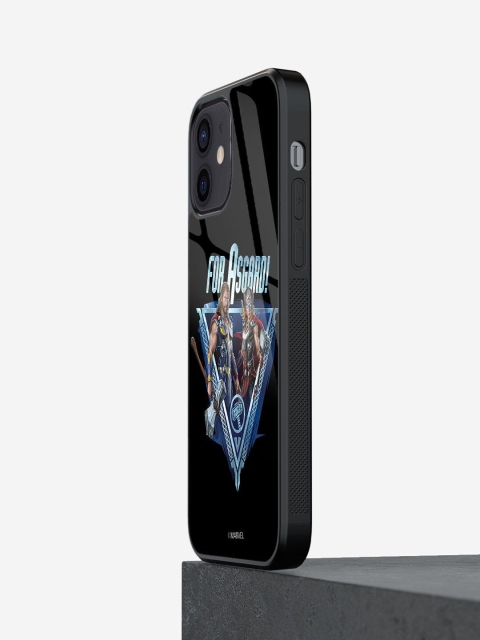 macmerise Black Printed For Asgard iPhone 12 Mini Glass Phone Back Case