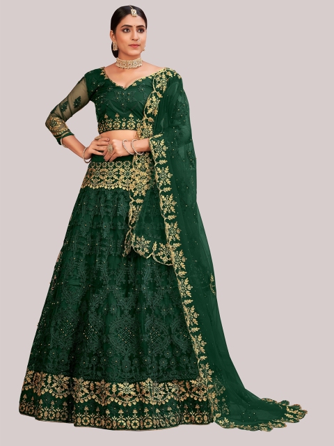 Warthy Ent Green & Gold-Toned Semi-Stitched Lehenga & Unstitched Blouse With Dupatta
Warthy Ent Green & Gold-Toned Semi-Stitched Lehenga & Unstitched Blouse With Dupatta