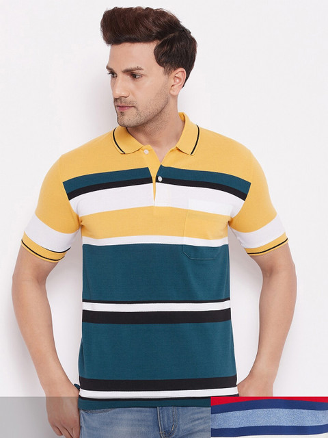 FirstKrush Pack Of 2 Men's Cotton Striped Half Sleeves Polo Collar T-shirt, Yellow
FirstKrush Pack Of 2 Men's Cotton Striped Half Sleeves Polo Collar T-shirt, Yellow