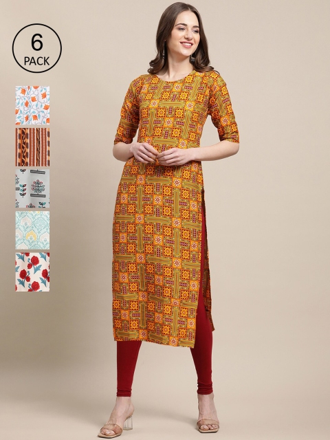 1 Stop Fashion Women Pack of 6 Digital Printed Crepe Straight Kurtas, Orange
1 Stop Fashion Women Pack of 6 Digital Printed Crepe Straight Kurtas, Orange