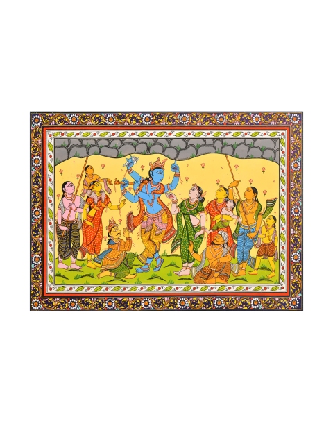 Exotic India Yellow & Red Shridama & Madhumangal Help Krishna Lift Mount Govardhana Art
Exotic India Yellow & Red Shridama & Madhumangal Help Krishna Lift Mount Govardhana Art