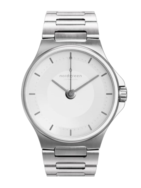 Nordgreen Men White Dial & Silver Toned Stainless Steel Bracelet Style Straps Analogue Automatic Watch
Nordgreen Men White Dial & Silver Toned Stainless Steel Bracelet Style Straps Analogue Automatic Watch