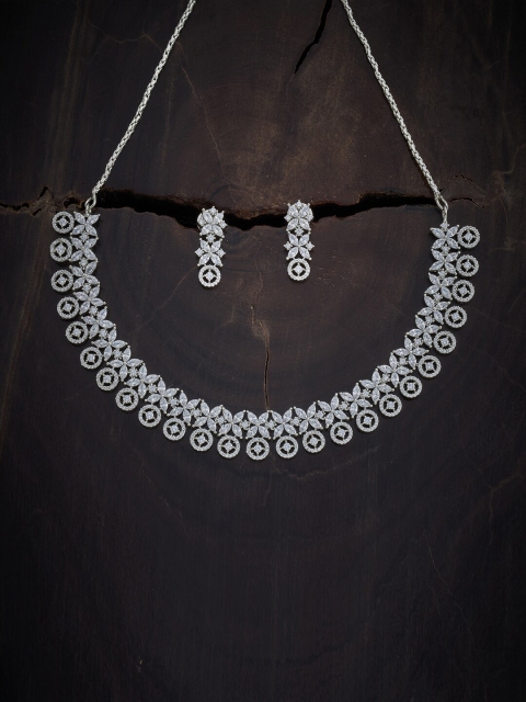 Kushal's Fashion Jewellery Rhodium-Plated Silver-Toned White CZ Studded Jewellery Set
Kushal's Fashion Jewellery Rhodium-Plated Silver-Toned White CZ Studded Jewellery Set