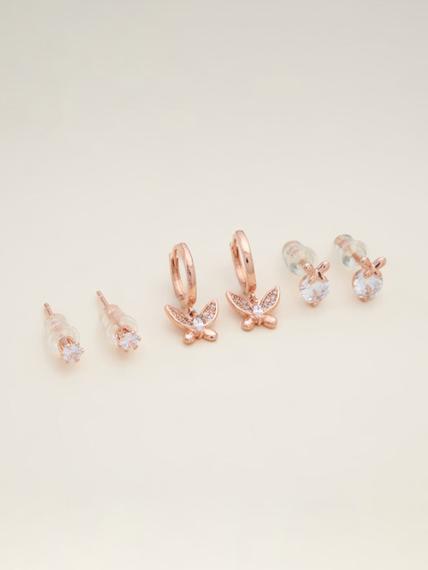 Kushal's Fashion Jewellery Women Set of 3 Rose-Gold PlatedWhite Circular Studs Earrings, White
Kushal's Fashion Jewellery Women Set of 3 Rose-Gold PlatedWhite Circular Studs Earrings, White