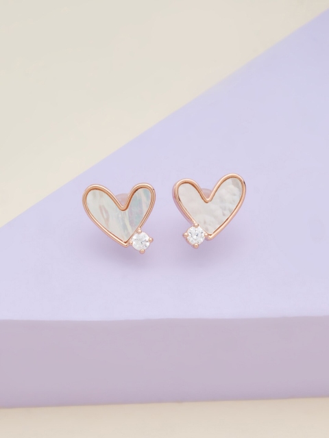 Kushal's Fashion Jewellery Women Rose-Gold Plated White Heart Shaped Studs Earrings
Kushal's Fashion Jewellery Women Rose-Gold Plated White Heart Shaped Studs Earrings