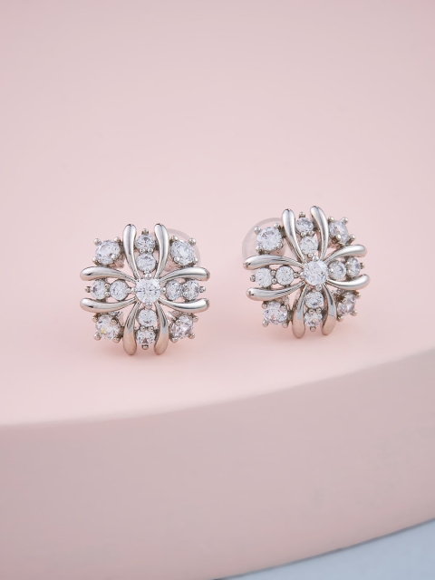 Kushal's Fashion Jewellery Rhodium Plated & White Cubic Zirconia Floral Studs Earrings
Kushal's Fashion Jewellery Rhodium Plated & White Cubic Zirconia Floral Studs Earrings