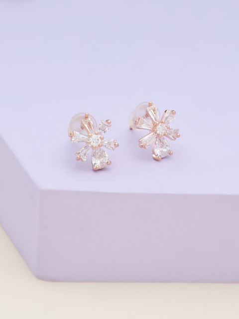 Kushal's Fashion Jewellery Rose Gold Plated & White Cubic Zirconia Floral Studs Earrings
Kushal's Fashion Jewellery Rose Gold Plated & White Cubic Zirconia Floral Studs Earrings